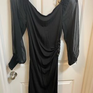 David Meister Size 10 Elegant Black Evening  Pencil Dress